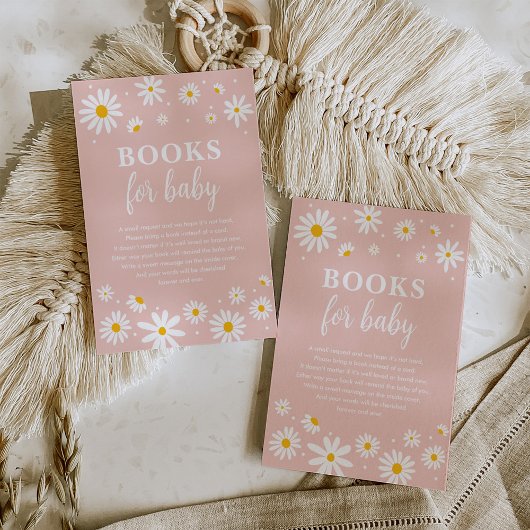 Blush Boho Daisy Flowers Boeken voor Baby Meisje Informatiekaartje