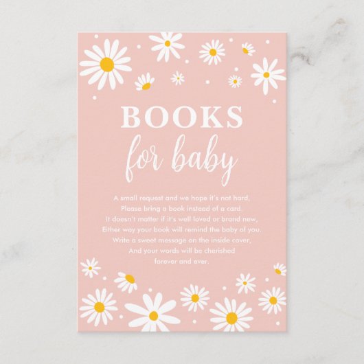 Blush Boho Daisy Flowers Boeken voor Baby Meisje Informatiekaartje (Voorkant)