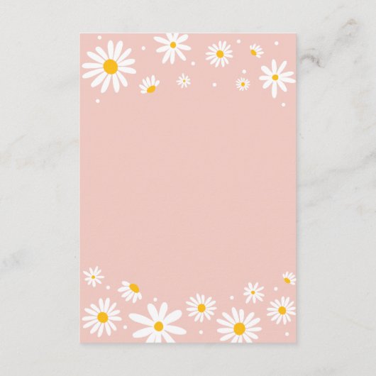 Blush Boho Daisy Flowers Boeken voor Baby Meisje Informatiekaartje (Achterkant)