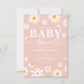 Blush Boho Daisy Flowers Girl Baby shower Kaart (Voorkant)