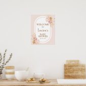Blush Boho Desert Baby shower Girl Welkomstteken Poster (Keuken)