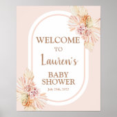 Blush Boho Desert Baby shower Girl Welkomstteken Poster (Voorkant)