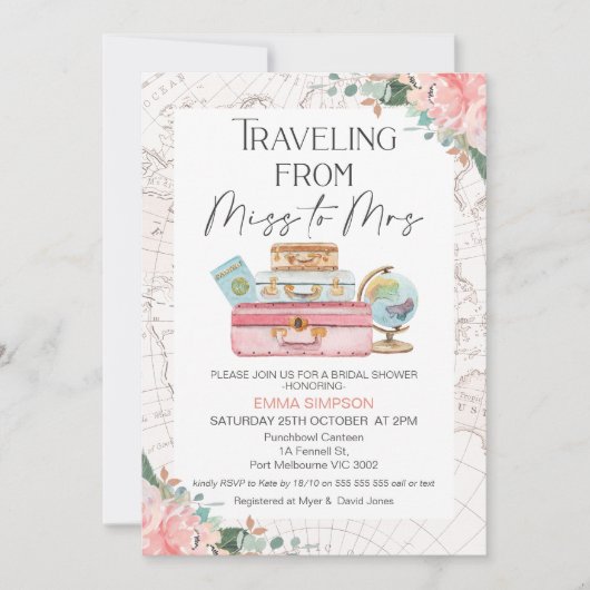 Blush Boho die Miss naar Mrs Vrijgezellenfeest bre Kaart (Voorkant)