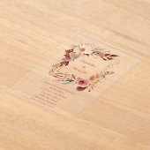 Blush Boho Floral Acryl Uitnodigingen (Laagn)