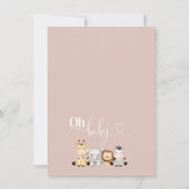 Blush Boho Floral Arch Safari baby shower Kaart (Achterkant)