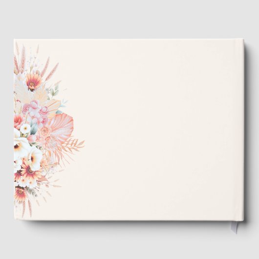 Blush Boho Floral bruiloft gastenboek (Achterkant)