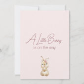 Blush Boho Floral Bunny Baby shower Kaart (Achterkant)