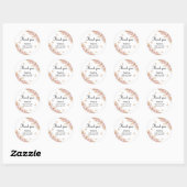 Blush Boho Floral Butterfly Kisses Baby shower Ronde Sticker (Vel)