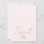 Blush Boho Floral Roos Gold Sweet 16 Verjaardag Kaart (Achterkant)