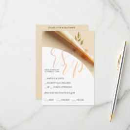 Blush Boho Floral Rozen Waterverf Budget RSVP Kaartje
