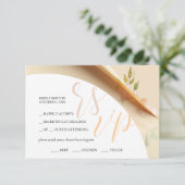 Blush Boho Floral Rozen Waterverf Budget RSVP Kaartje (Staand voorkant)