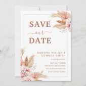 Blush Boho Floral Save The Date Kaart (Voorkant)