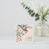 Blush | Boho Floral Vierkante Visitekaartje (Staand voorkant)