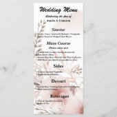 Blush Boho Floral Wedding Menu Kaart (Voorkant)