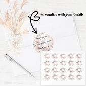 Blush Boho Floral Wedding Ronde Sticker