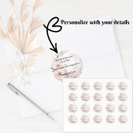 Blush Boho Floral Wedding Ronde Sticker