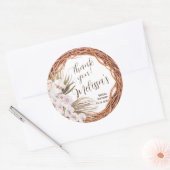 Blush Boho Grapevine dank u Ronde Sticker (Envelop)