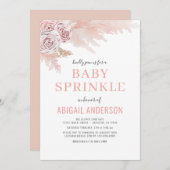 Blush Boho Pampas Grass Baby Sprinkle Invitation Kaart (Voorkant / Achterkant)