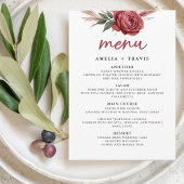 Blush Boho Pampas Grass Wedding Menu Kaart