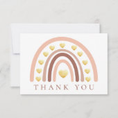 Blush Boho Rainbow Baby shower Bedankkaart (Voorkant)