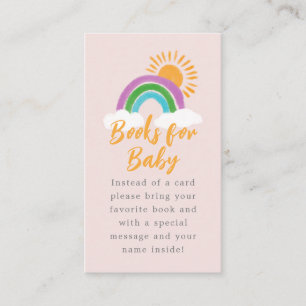 Blush Boho Rainbow Baby shower Boekaanvraag Informatiekaartje