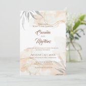 Blush Boho Terracotta bruiloft Uitnodigen Kaart (Staand voorkant)