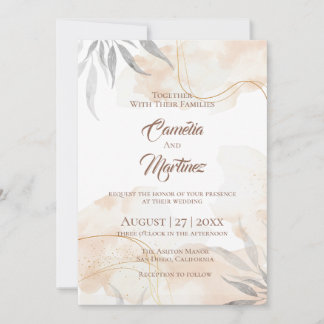 Blush Boho Terracotta bruiloft Uitnodigen Kaart