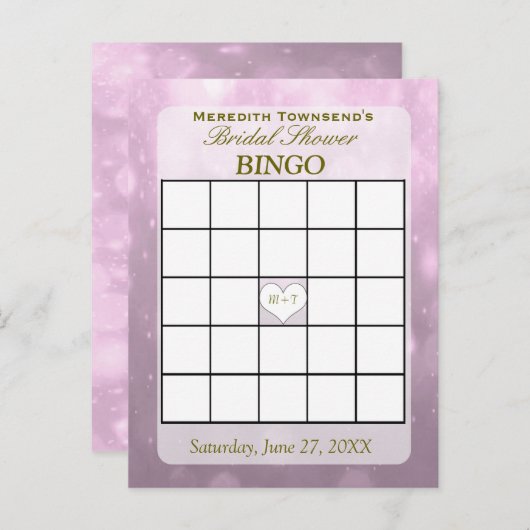 Blush Bokeh | Bingo Kaart (Voorkant / Achterkant)