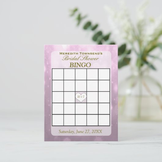 Blush Bokeh | Bingo Kaart (Staand voorkant)