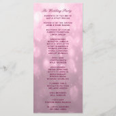 BLush Bokeh markeert huwelijksprogramma Programmakaart (Achterkant)