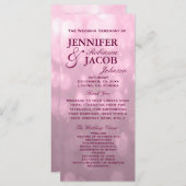 BLush Bokeh markeert huwelijksprogramma Programmakaart (Voorkant / Achterkant)