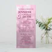 BLush Bokeh markeert huwelijksprogramma Programmakaart (Staand voorkant)