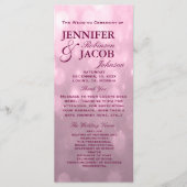 BLush Bokeh markeert huwelijksprogramma Programmakaart (Voorkant)