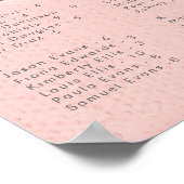 Blush & Bold Alfabetische bruiloft Zitting Grafiek Poster (Hoek)