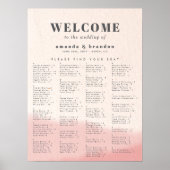 Blush & Bold Alfabetische bruiloft Zitting Grafiek Poster (Voorkant)