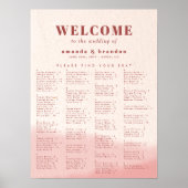 Blush & Bold Alfabetische bruiloft Zitting Grafiek Poster (Voorkant)