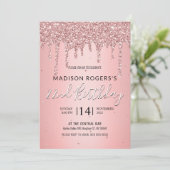 Blush bold bronze jonge dame glitter kaart (Staand voorkant)