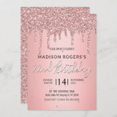 Blush bold bronze jonge dame glitter kaart (Voorkant / Achterkant)