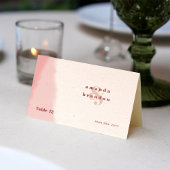 Blush & Bold Script Wedding Guest Names Place Card Kaart
