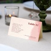 Blush & Bold Script Wedding Guest Names Place Card Kaart
