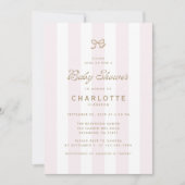 Blush Bold Streep Baby Shower Uitnodiging (Voorkant)
