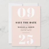 Blush Bold Typografie Save the Date (Voorkant)