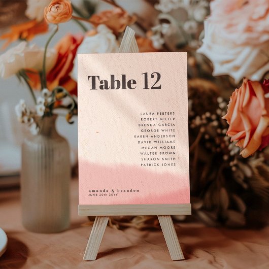 Blush & Bold Wedding Gastennamen 5x7 Tafelnummer