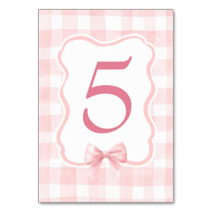 Blush Boog en Roze Gingham Schattig Vintage Kaart