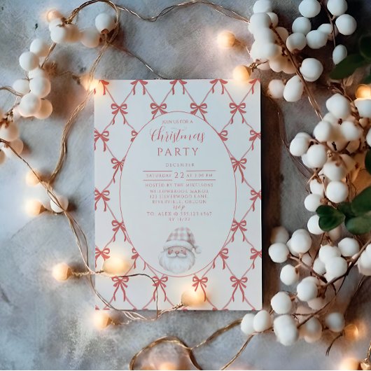 Blush Boog Santa Claus Kerstmis Kaart