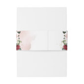 Blush bordeaux bloemengoud groen bruiloft uitnodigingen wikkel (Achterkant Voorbeeld)