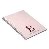 Blush-bordeaux-monogram Notitieboek (Rechterzijde)