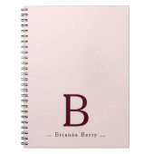 Blush-bordeaux-monogram Notitieboek (Voorkant)