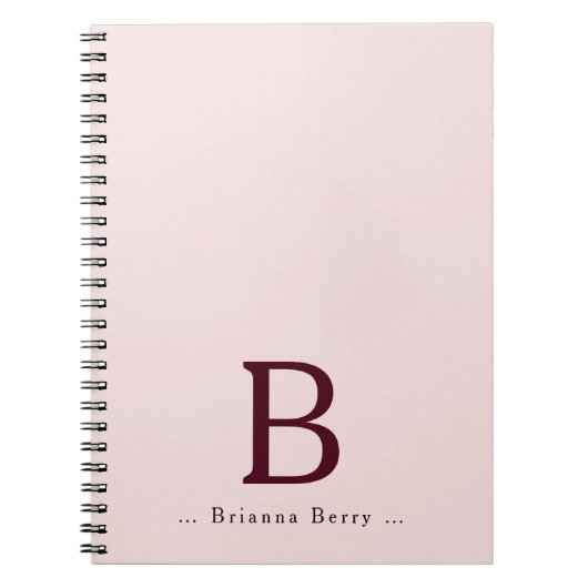 Blush-bordeaux-monogram Notitieboek (Voorkant)