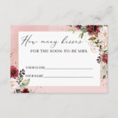 Blush bordeaux roze bloemig Hoeveel kussen kaart (Voorkant)